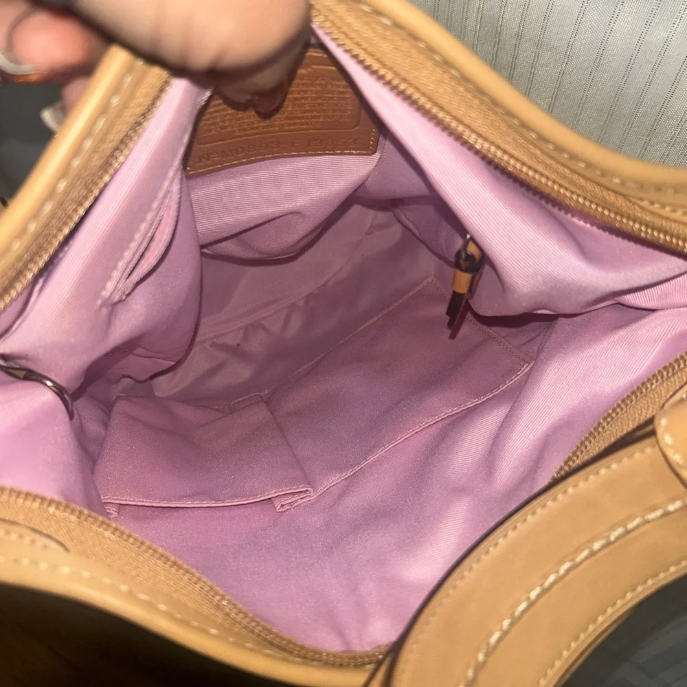 Coach Saddle Tan Leather Shoulder Bag with Tag - Picture 5 of 9